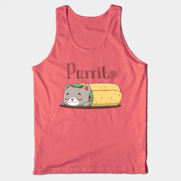 Purrito pun design Tank Top by GazingNeko